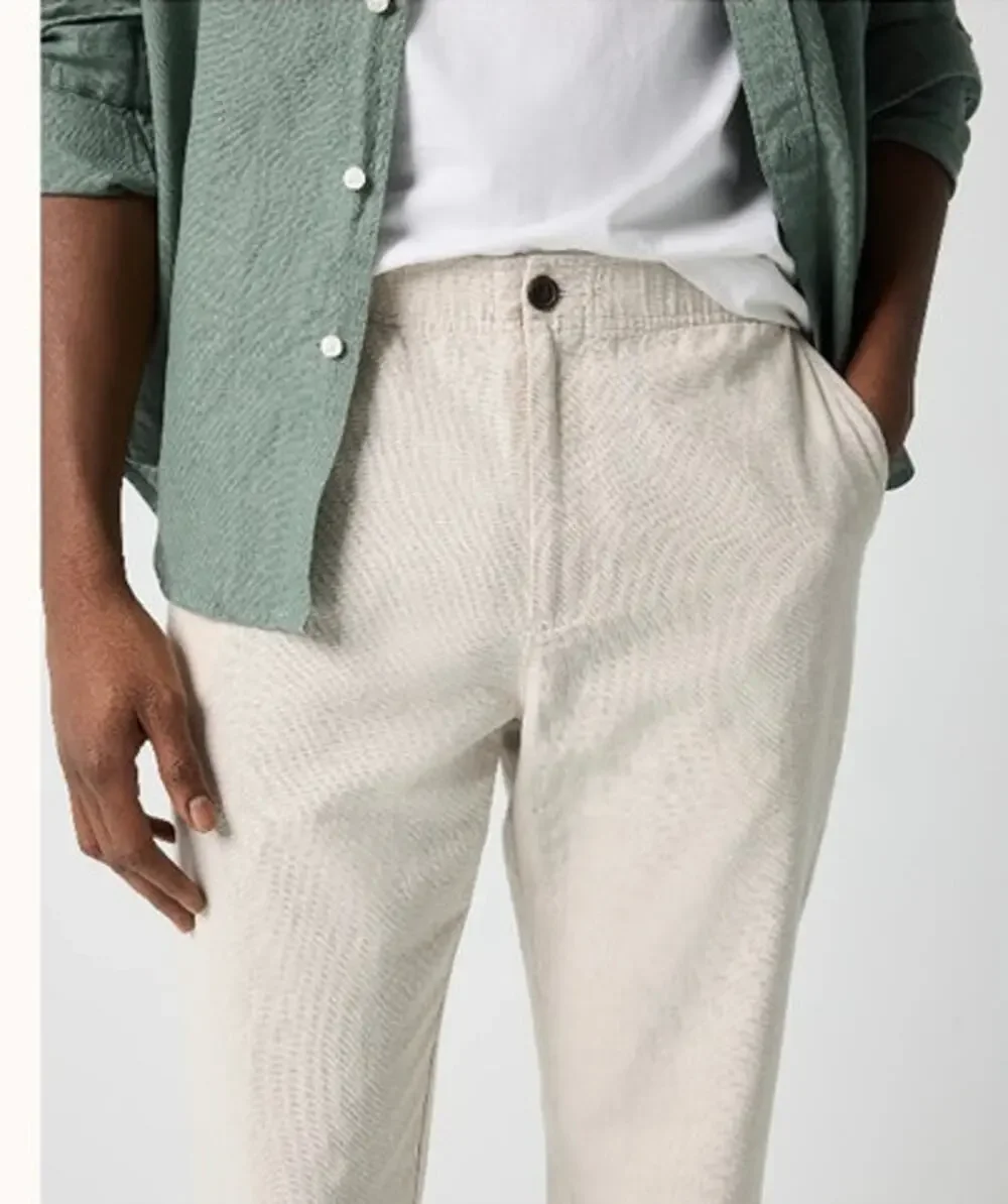 NWT J. Crew Linen-Cotton Blend Drawstring Pant Dark Indigo  L *Flaw